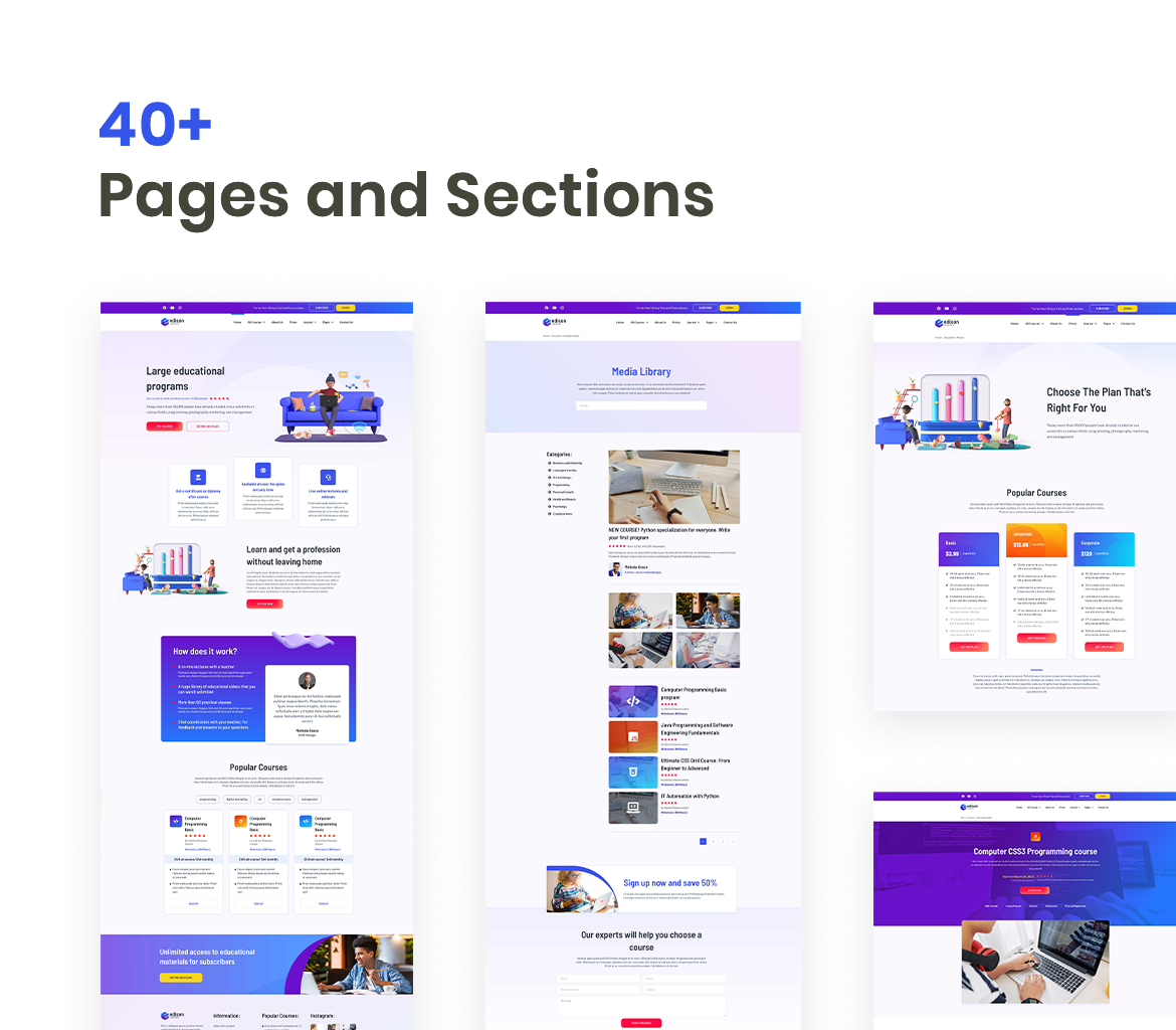 Edison – Online Education Elementor Template Kit - Image 2
